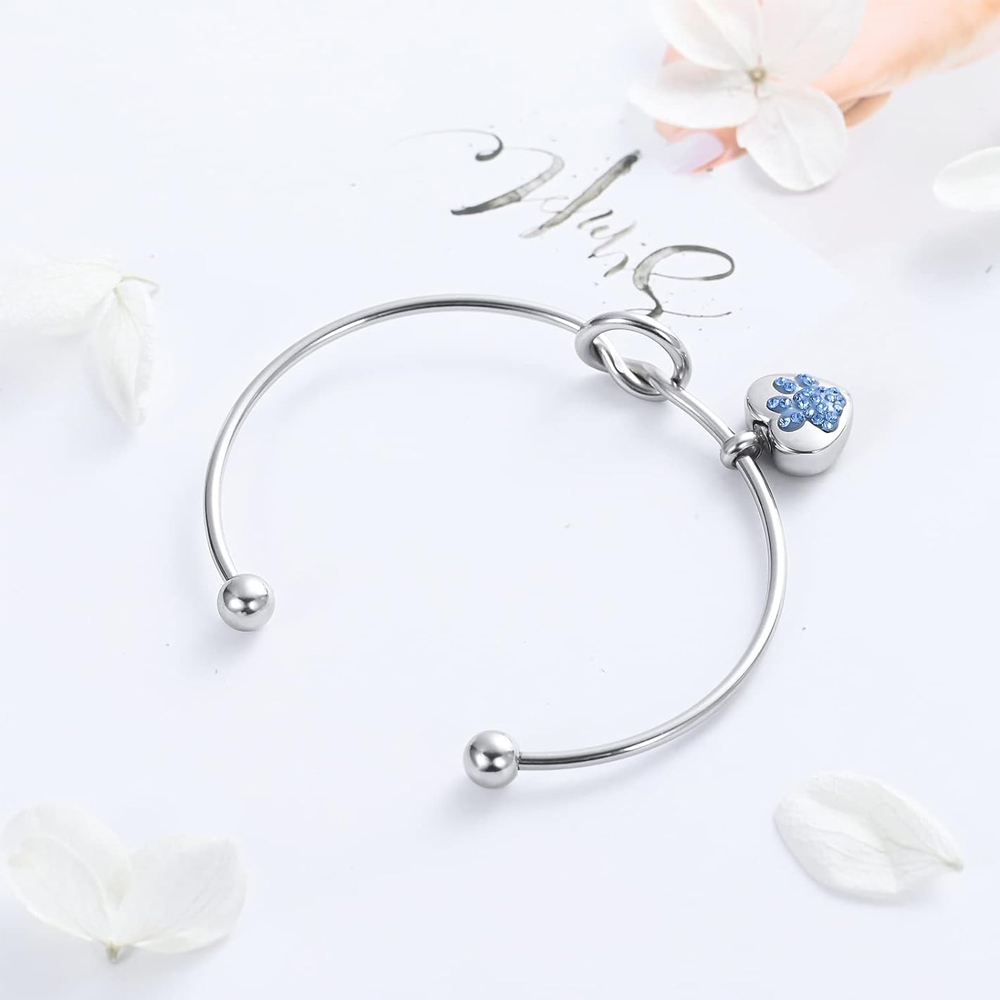 Heart Cremation Jewelry Urn Bracelet for Ashes Openable Cuff Bangle Ash Keepsake