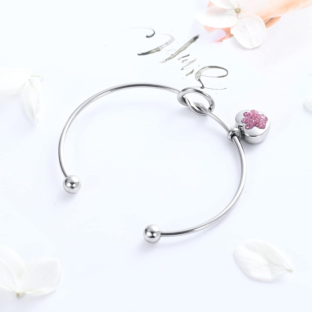 Heart Cremation Jewelry Urn Bracelet for Ashes Openable Cuff Bangle Ash Keepsake