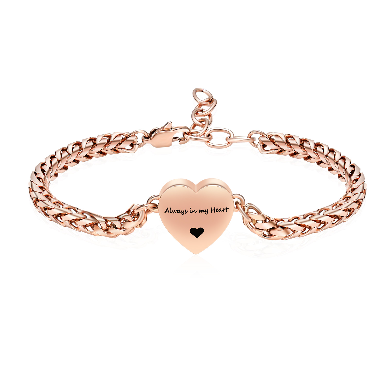 Heart Cremation Memorial Urn Bracelet for Ashes Women Adjustable Keepsake Bangle