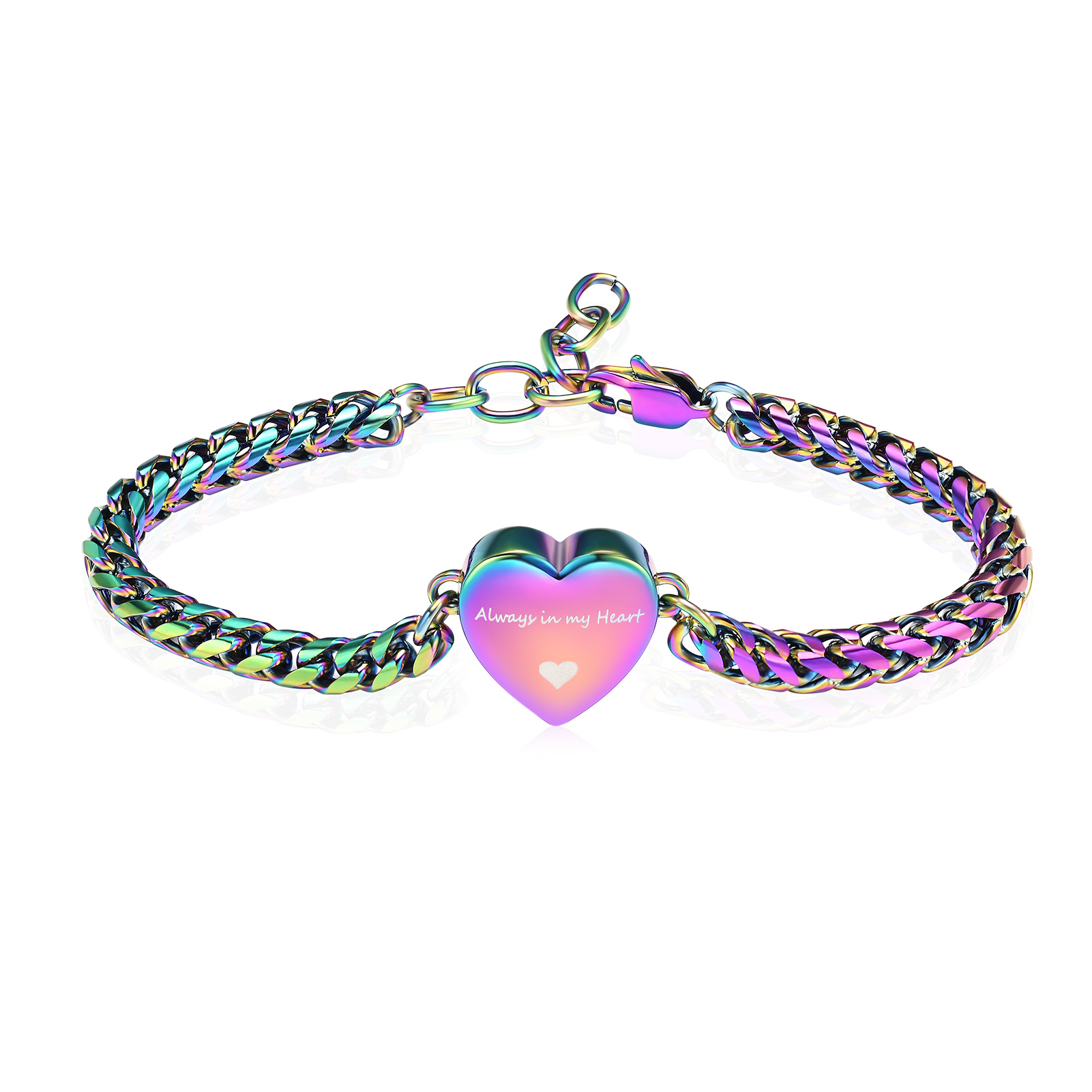 Heart Cremation Memorial Urn Bracelet for Ashes Women Adjustable Keepsake Bangle