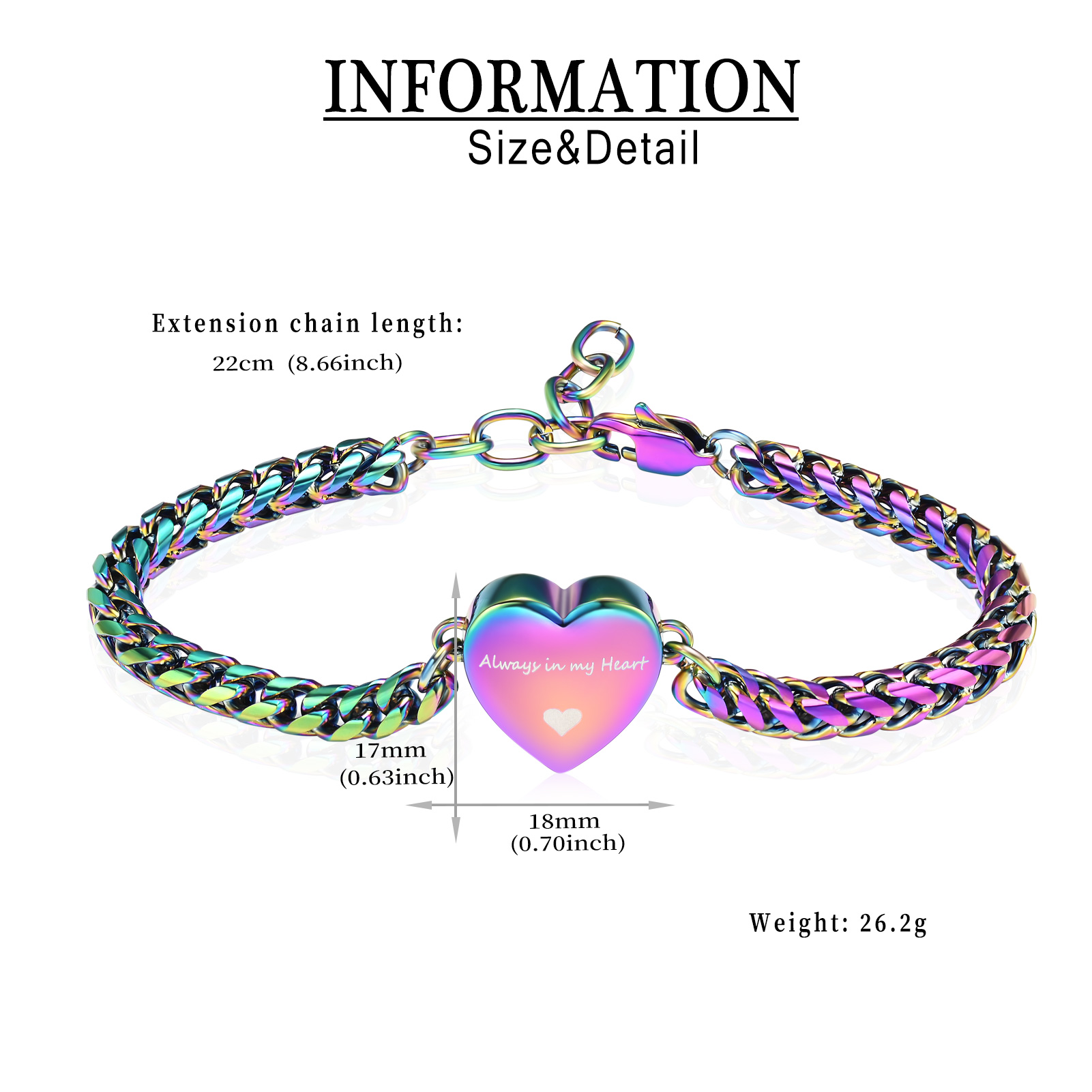 Heart Cremation Memorial Urn Bracelet for Ashes Women Adjustable Keepsake Bangle