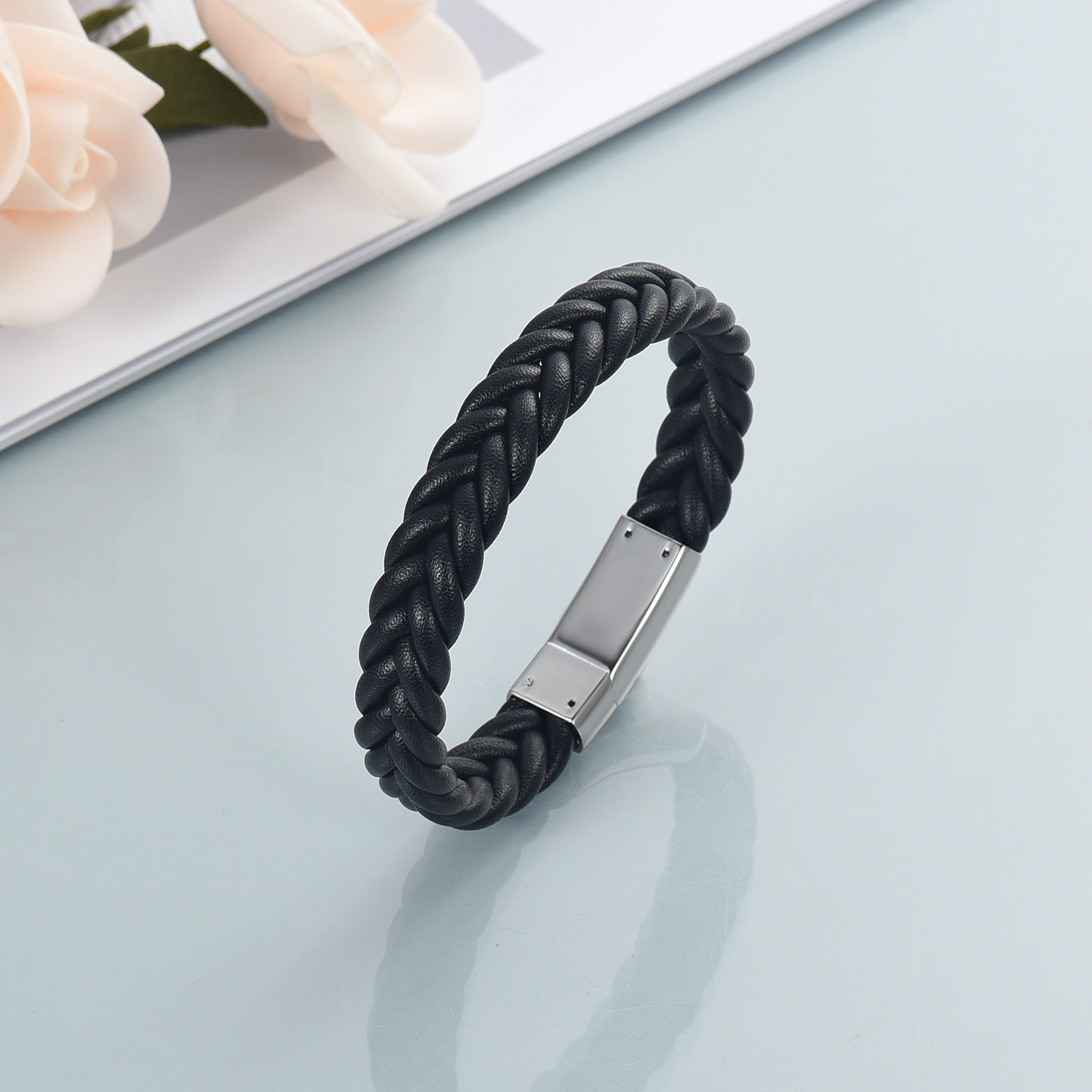 Cremation Urn Bracelet for Ashes for Men Handmade Braided Leather Wristband Gift - Picture 18 of 39