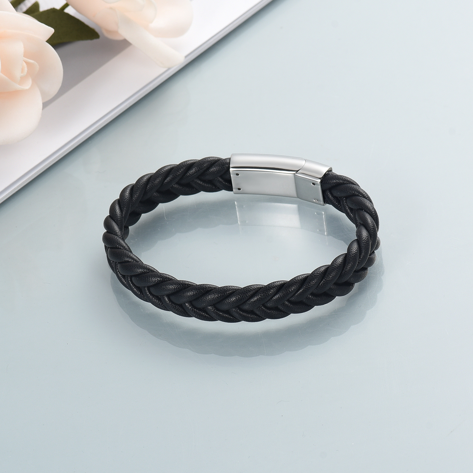 Cremation Urn Bracelet for Ashes for Men Handmade Braided Leather Wristband Gift - Picture 19 of 39