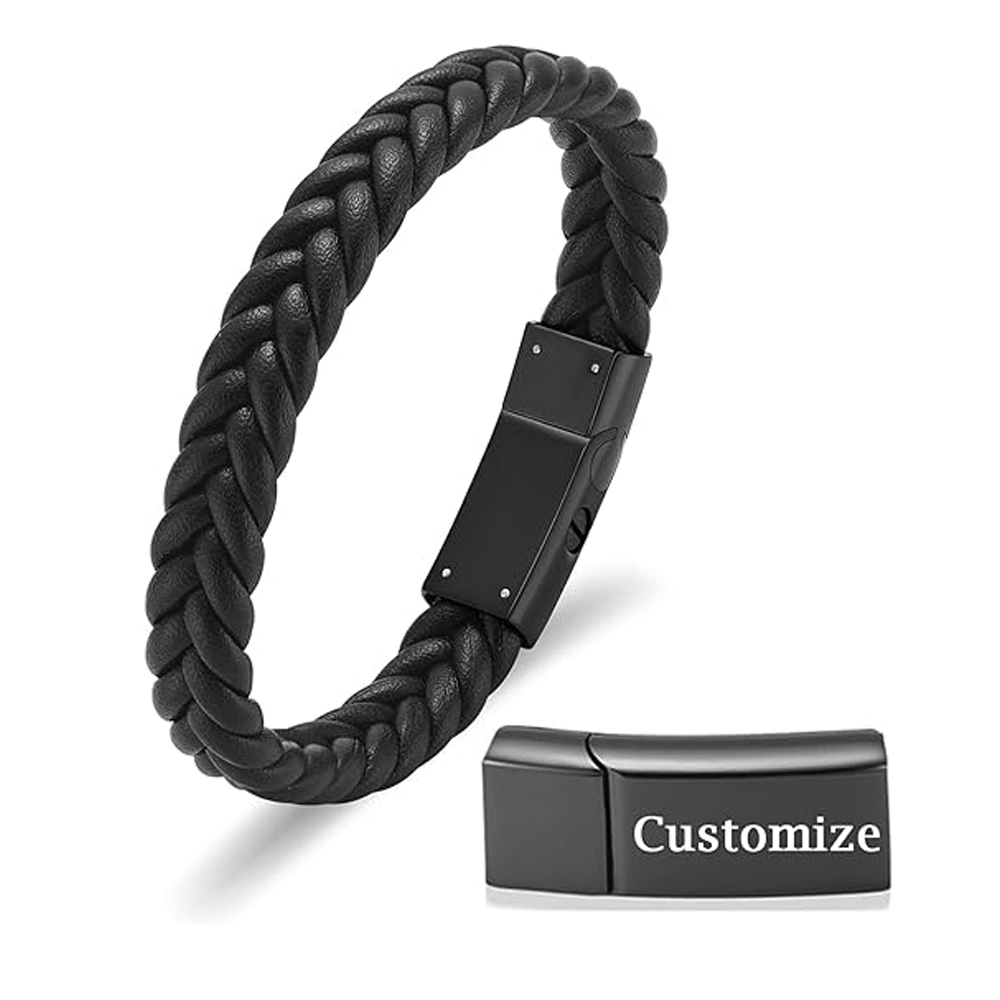 Cremation Urn Bracelet for Ashes for Men Handmade Braided Leather Wristband Gift - Picture 31 of 39