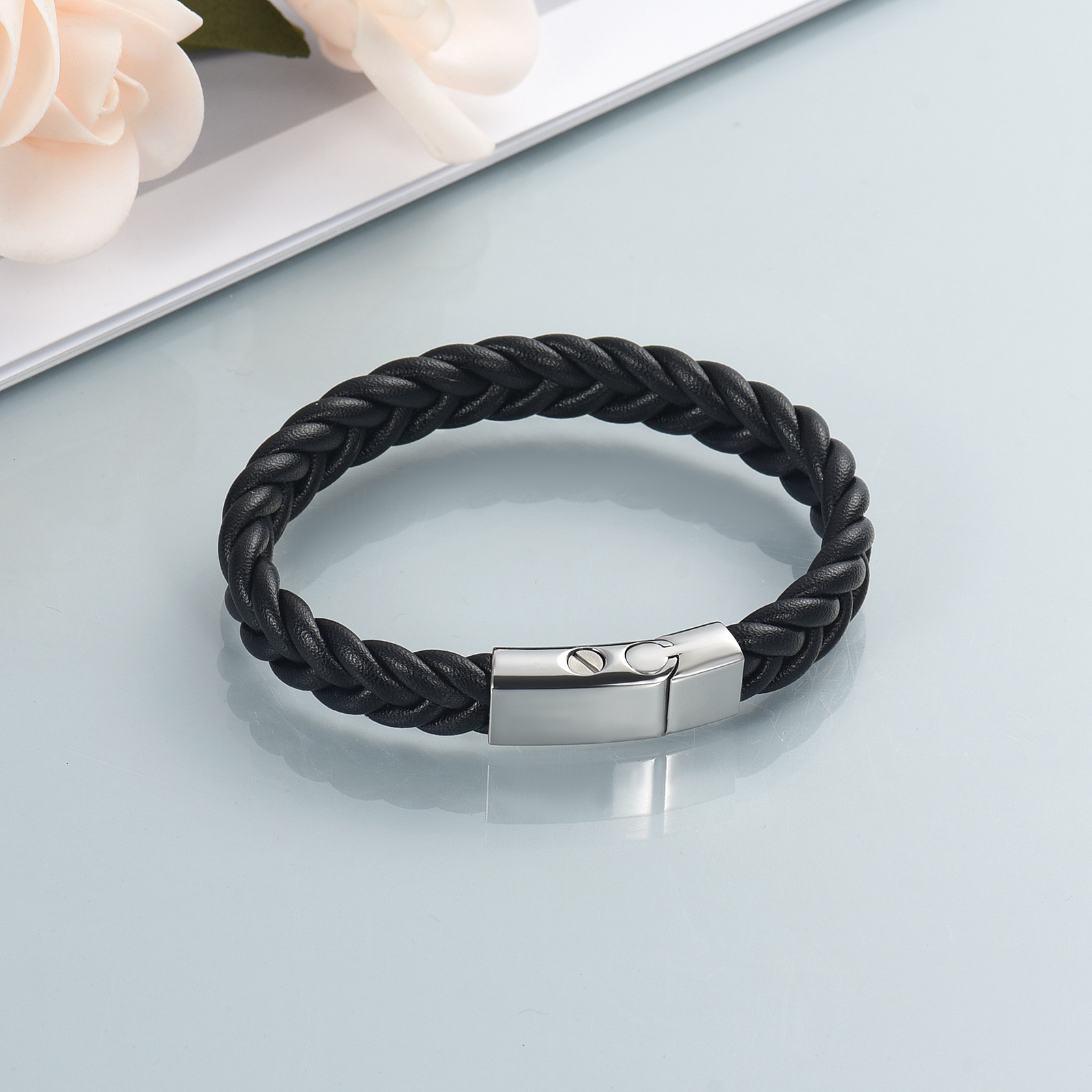 Cremation Urn Bracelet for Ashes for Men Handmade Braided Leather Wristband Gift - Picture 37 of 39
