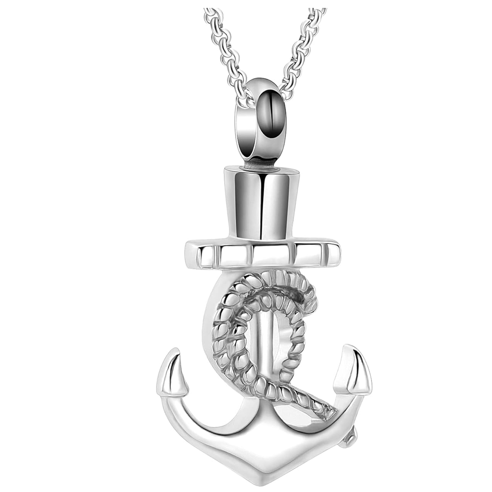 Anchor Pendant Cremation Jewelry Ashes Memorial Urn Necklace Sailor Ashes Holder