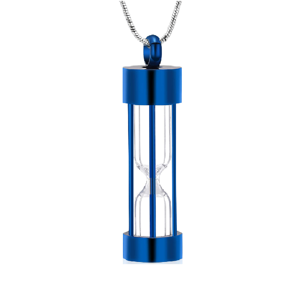 Glass Hourglass Pendant Necklace Memorial Cremation Jewelry Ashes Container Vial - Picture 7 of 8