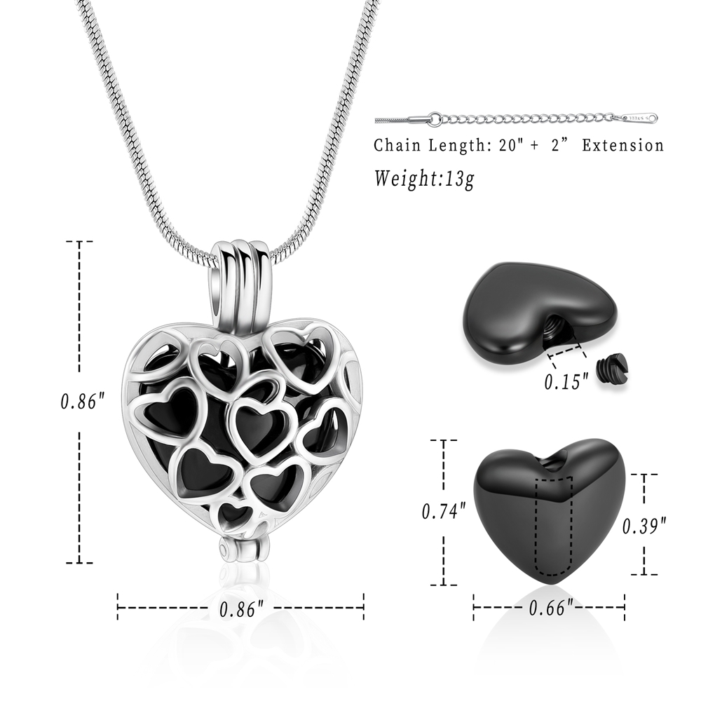 Heart Pendant Memorial Ashes Necklace for Cremation Urn Jewellery Charm Gift - Picture 7 of 10