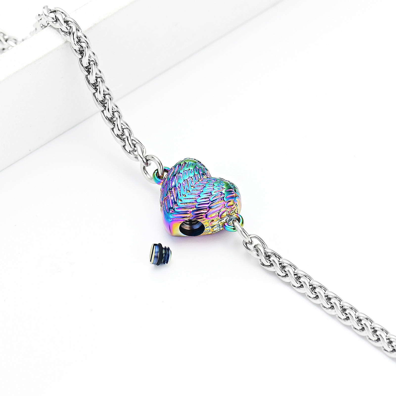 Heart Urn Bracelet for Ashes Adjustable Bangle Cremation Bangle Memorial Jewelry - Picture 32 of 32