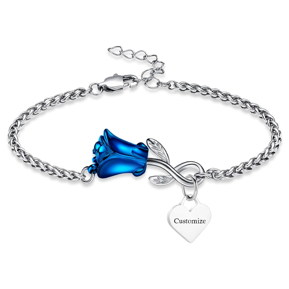 Rose Flower Urn Bracelet for Ashes for Women Stainless Steel Cremation Keepsake - Picture 48 of 53