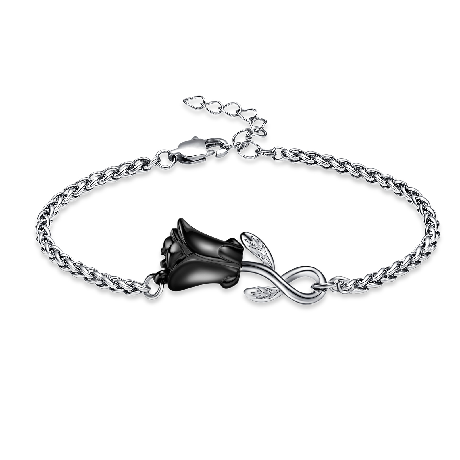 Rose Flower Urn Bracelet for Ashes for Women Stainless Steel Cremation Keepsake - Picture 52 of 53