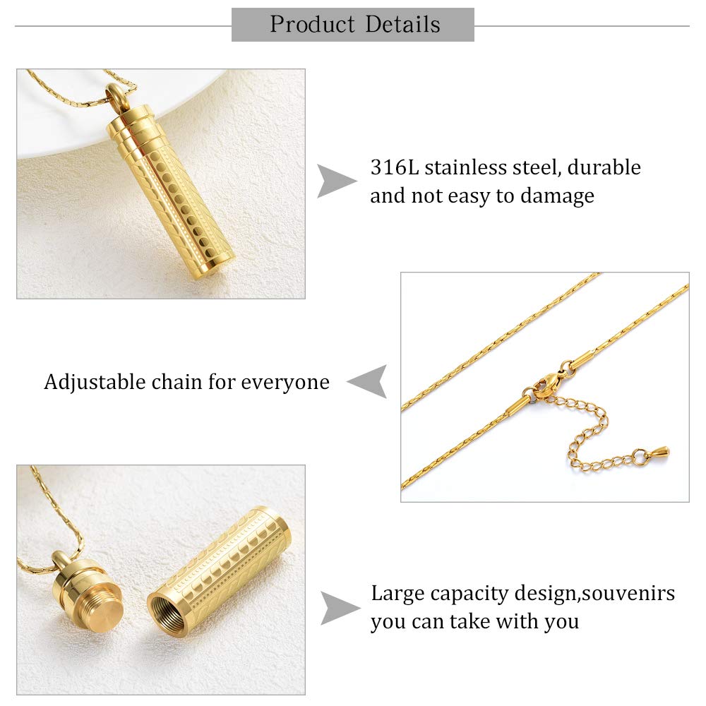 Handlebar Urn Pendant Hollow Memory Necklace for Cremation Ashes Holder Jewelry - Picture 9 of 26