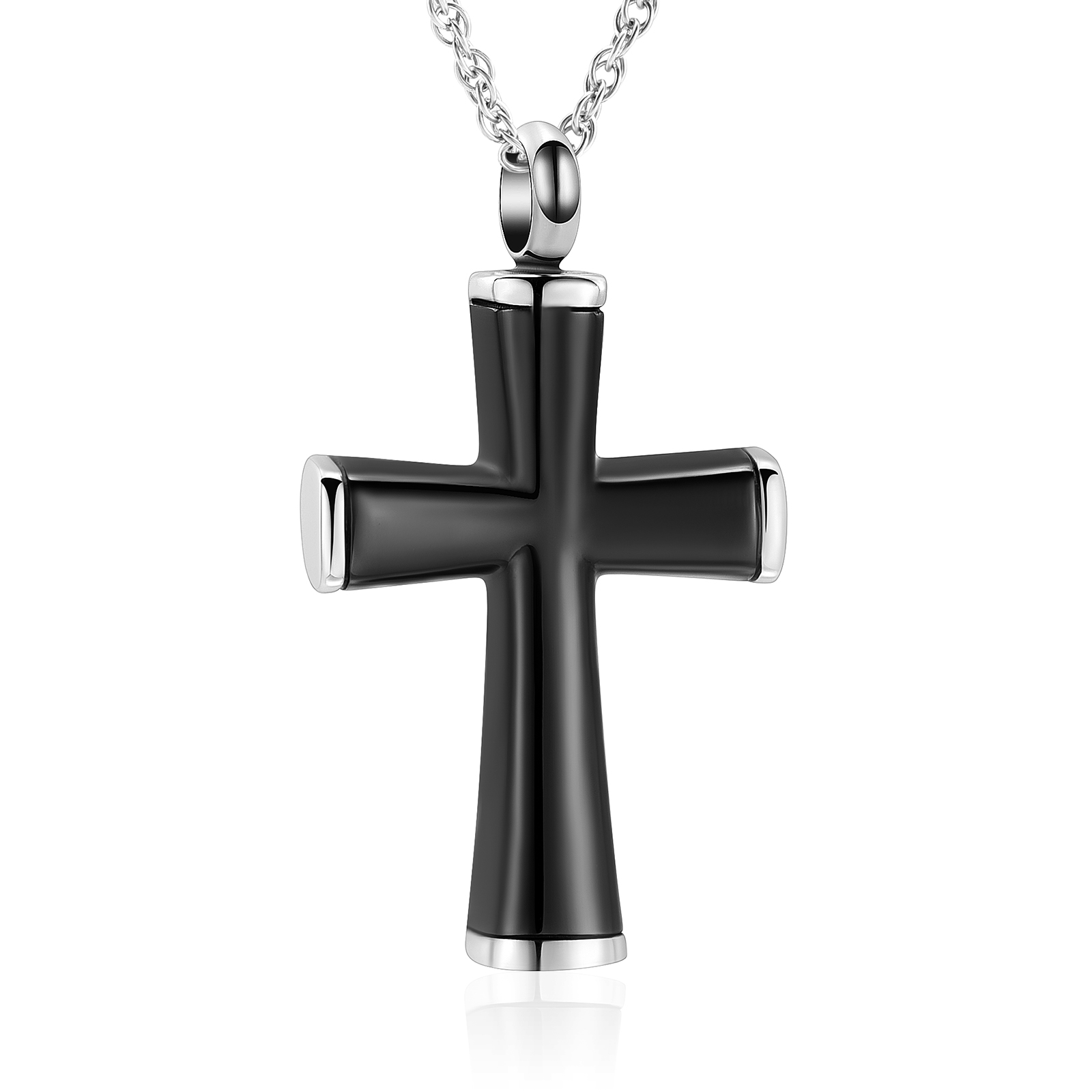 Cremation Cross Necklace for Ashes Stainless Steel Cross Urn Necklace Ash Holder