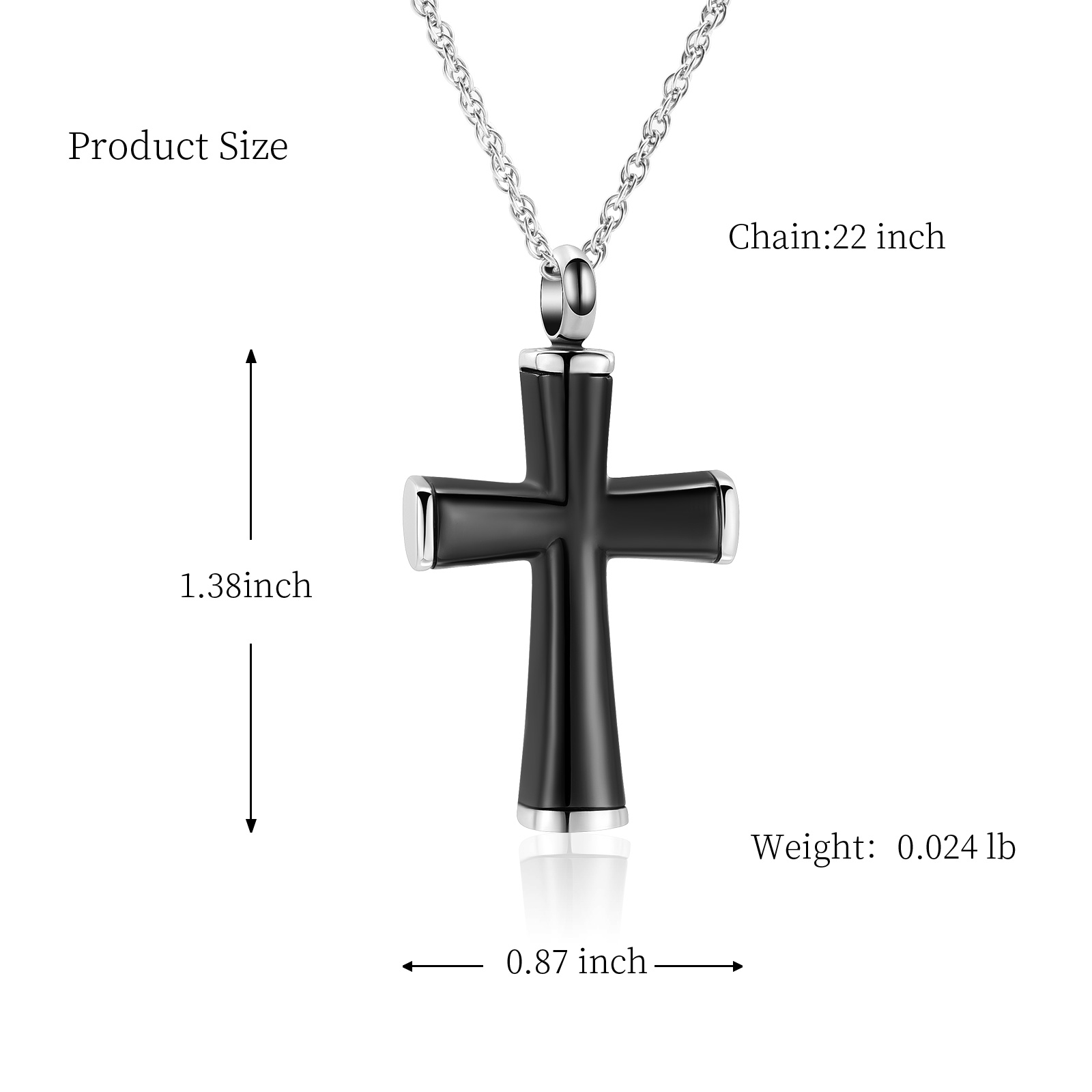 Cremation Cross Necklace for Ashes Stainless Steel Cross Urn Necklace Ash Holder