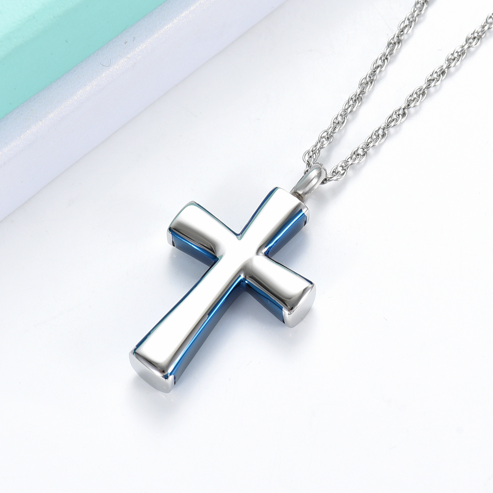 Cremation Cross Necklace for Ashes Stainless Steel Cross Urn Necklace Ash Holder