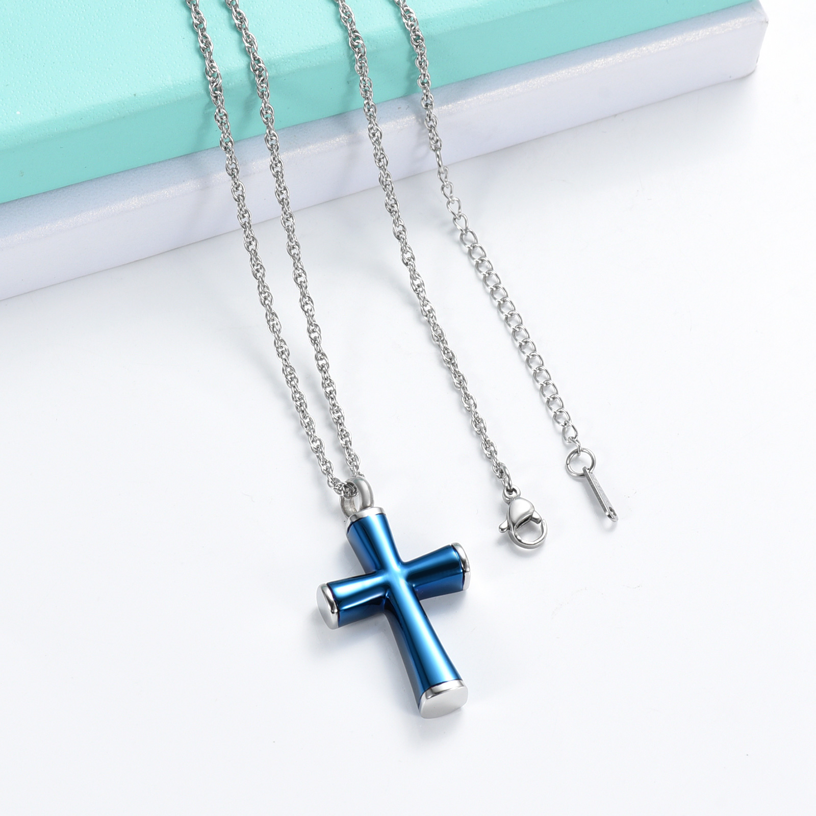 Cremation Cross Necklace for Ashes Stainless Steel Cross Urn Necklace Ash Holder