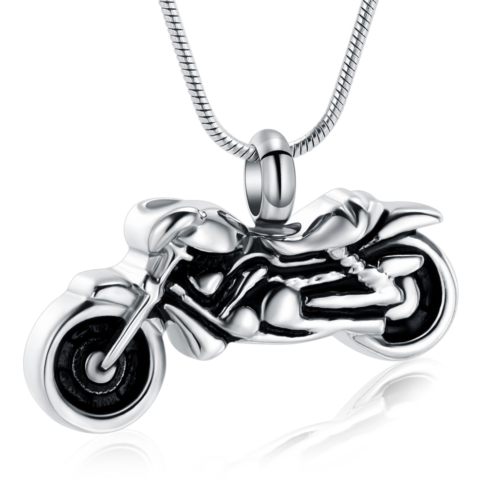 Motorcycle Urn Necklace Cremation Jewelry for Ashes Motorbike Necklace Pendent - Picture 12 of 33