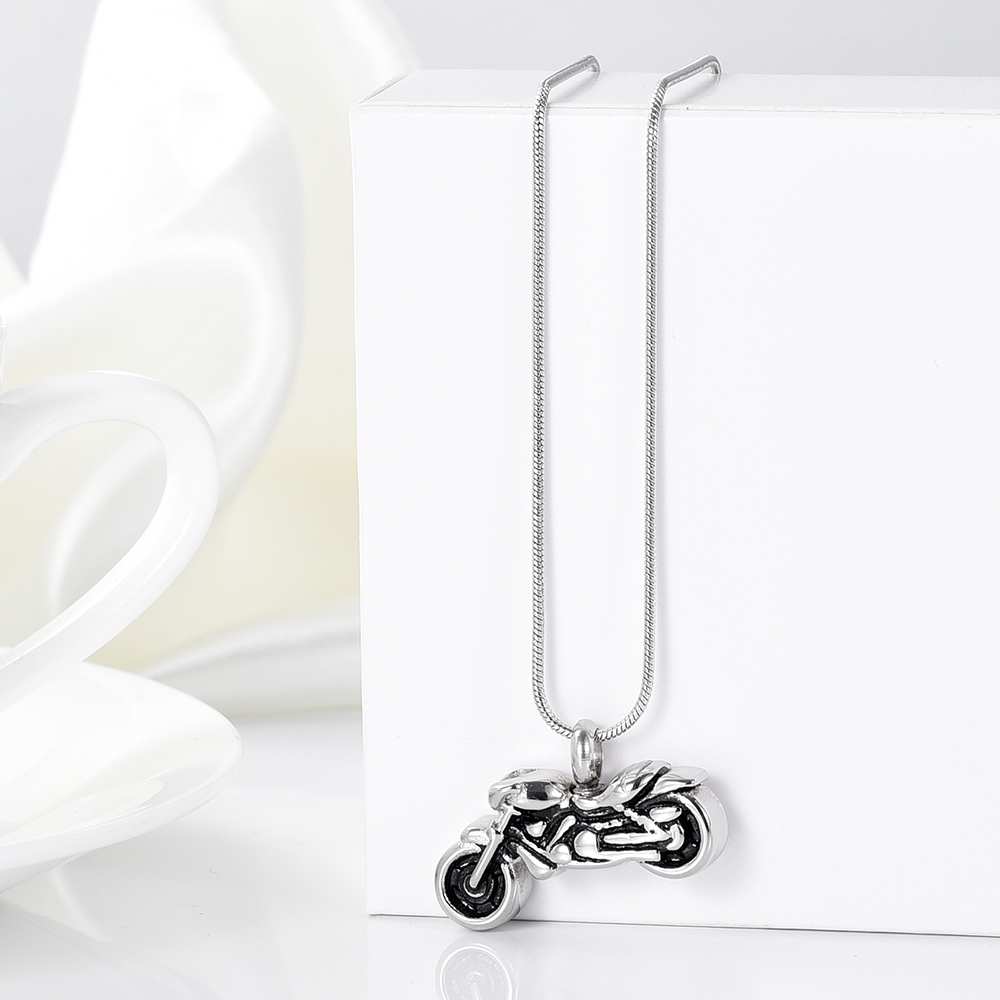 Motorcycle Urn Necklace Cremation Jewelry for Ashes Motorbike Necklace Pendent - Picture 15 of 33