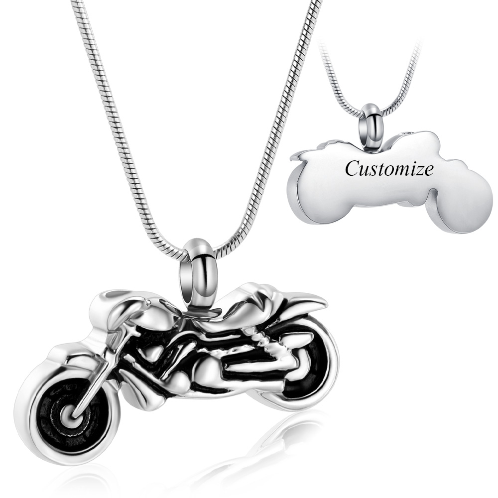 Motorcycle Urn Necklace Cremation Jewelry for Ashes Motorbike Necklace Pendent - Picture 25 of 33