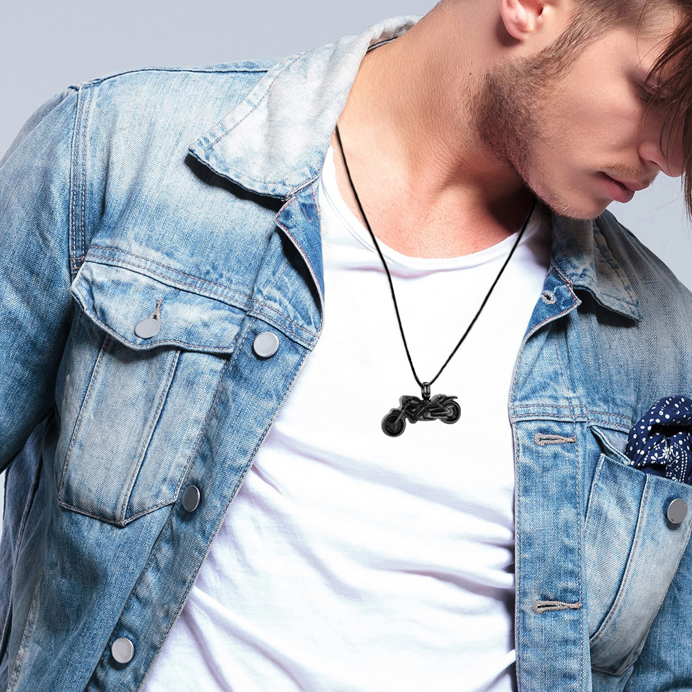 Motorcycle Urn Necklace Cremation Jewelry for Ashes Motorbike Necklace Pendent - Picture 30 of 33