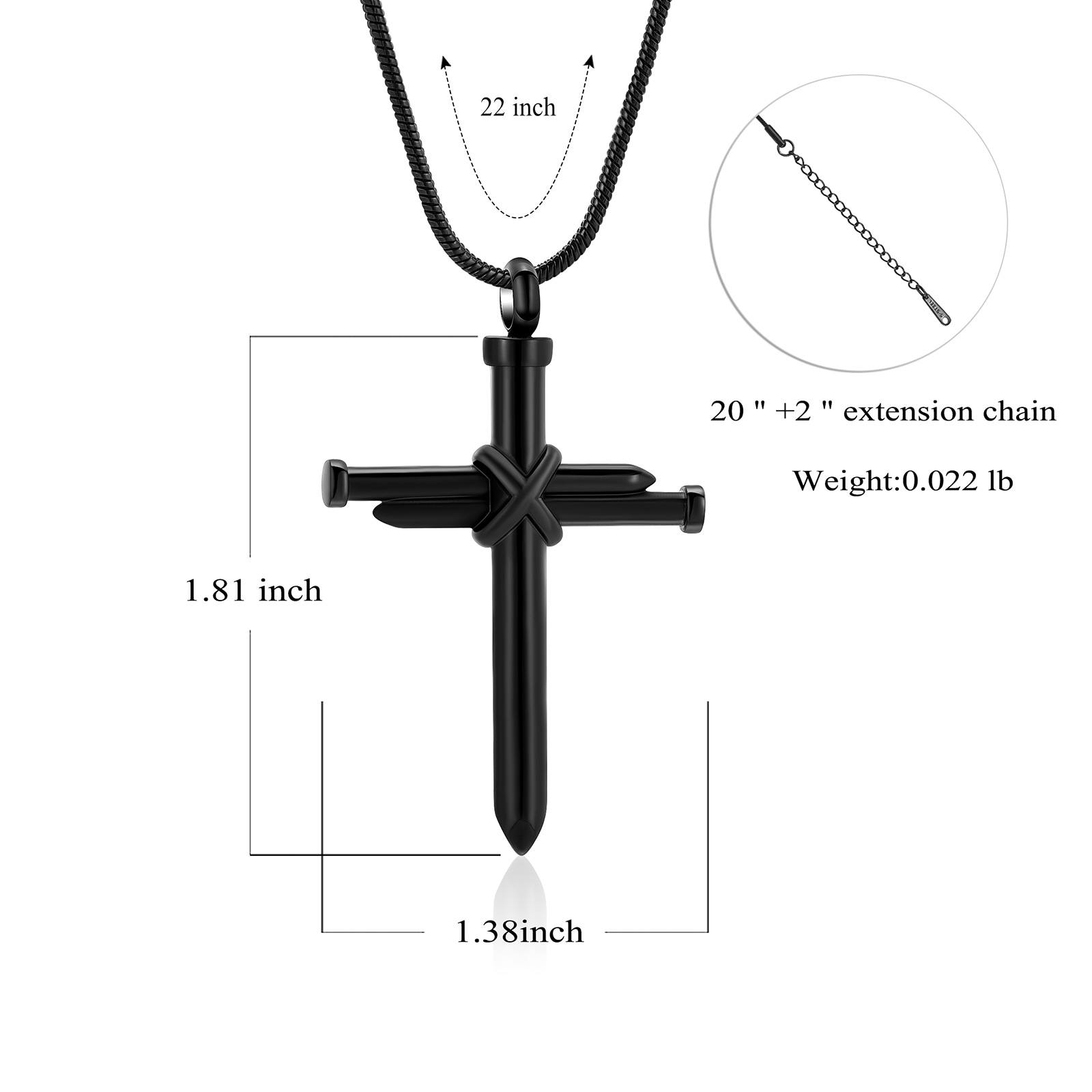 Nail Cross Cremation Keepsake Urn Necklace For Ashes Holder for Human&Pet AU - Picture 13 of 15