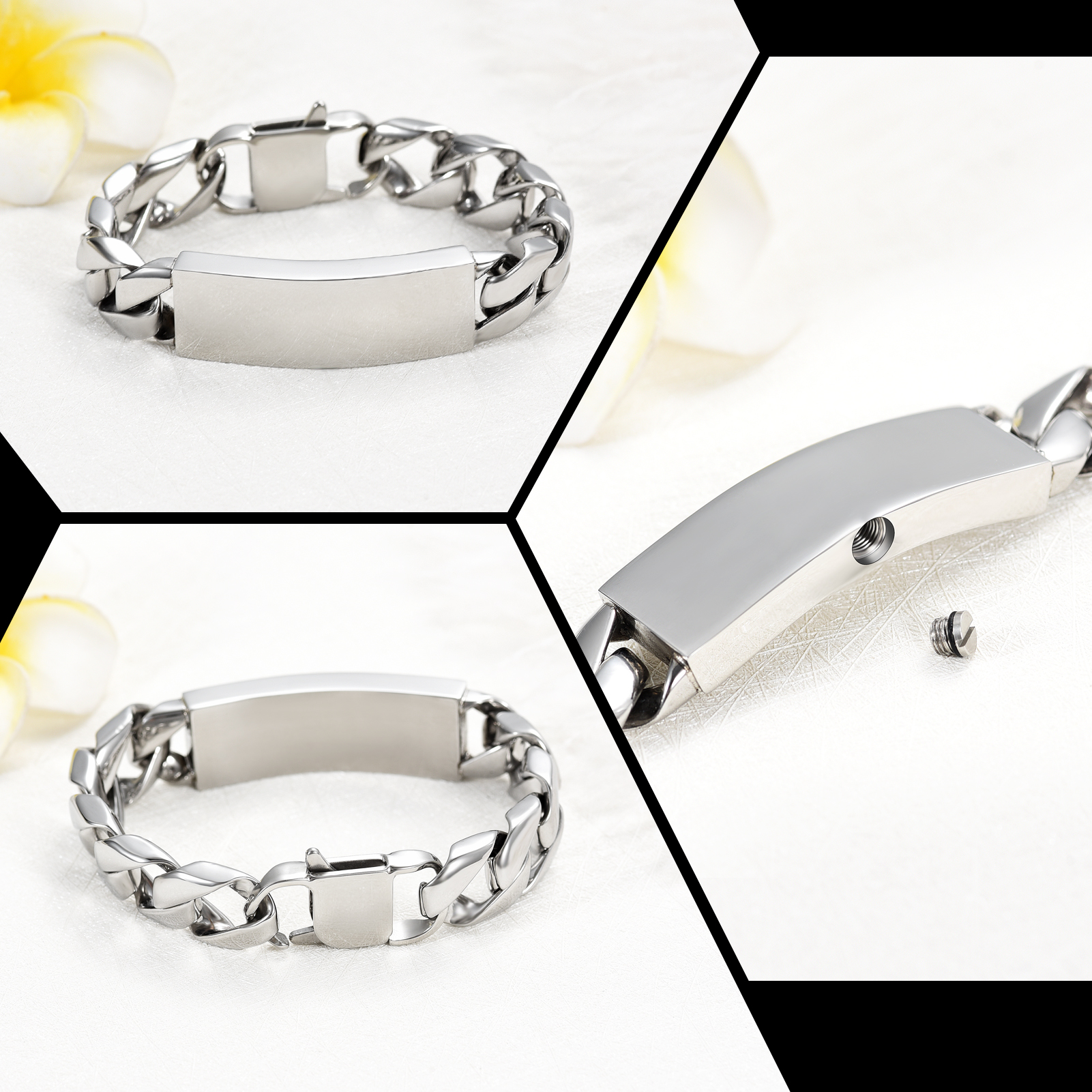 Personalized Cremation Jewelry Urn Bracelet for Ashes -Women Men Memorial Bangle - Picture 15 of 60