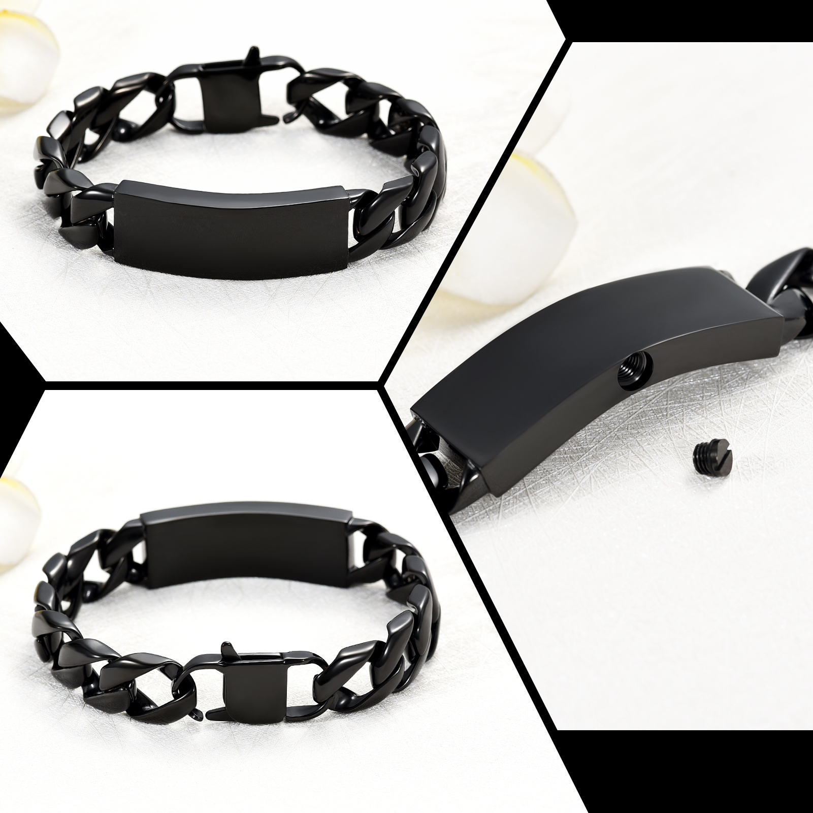 Personalized Cremation Jewelry Urn Bracelet for Ashes -Women Men Memorial Bangle - Picture 24 of 60