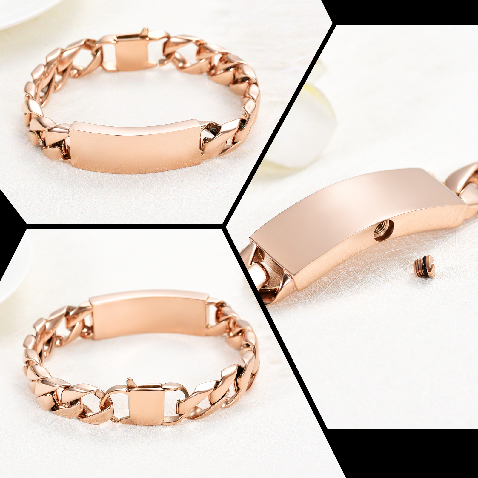 Personalized Cremation Jewelry Urn Bracelet for Ashes -Women Men Memorial Bangle - Picture 41 of 60