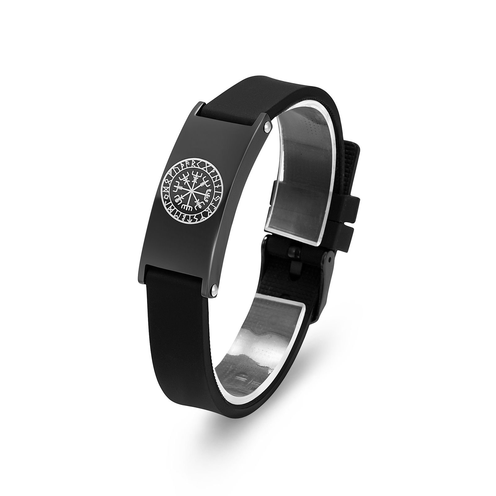 Viking Compass Urn Bracelet for Ashes Memorial Genuine Leather Cube Ashes Bangle - Picture 37 of 48