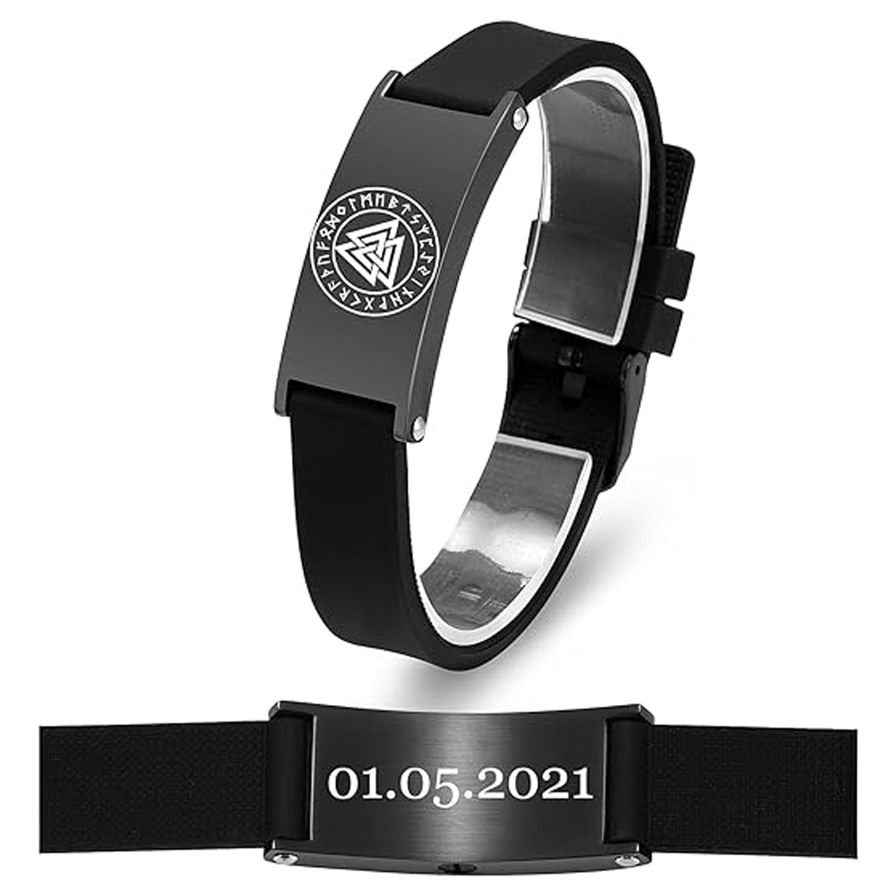 Viking Compass Urn Bracelet for Ashes Memorial Genuine Leather Cube Ashes Bangle - Picture 46 of 48