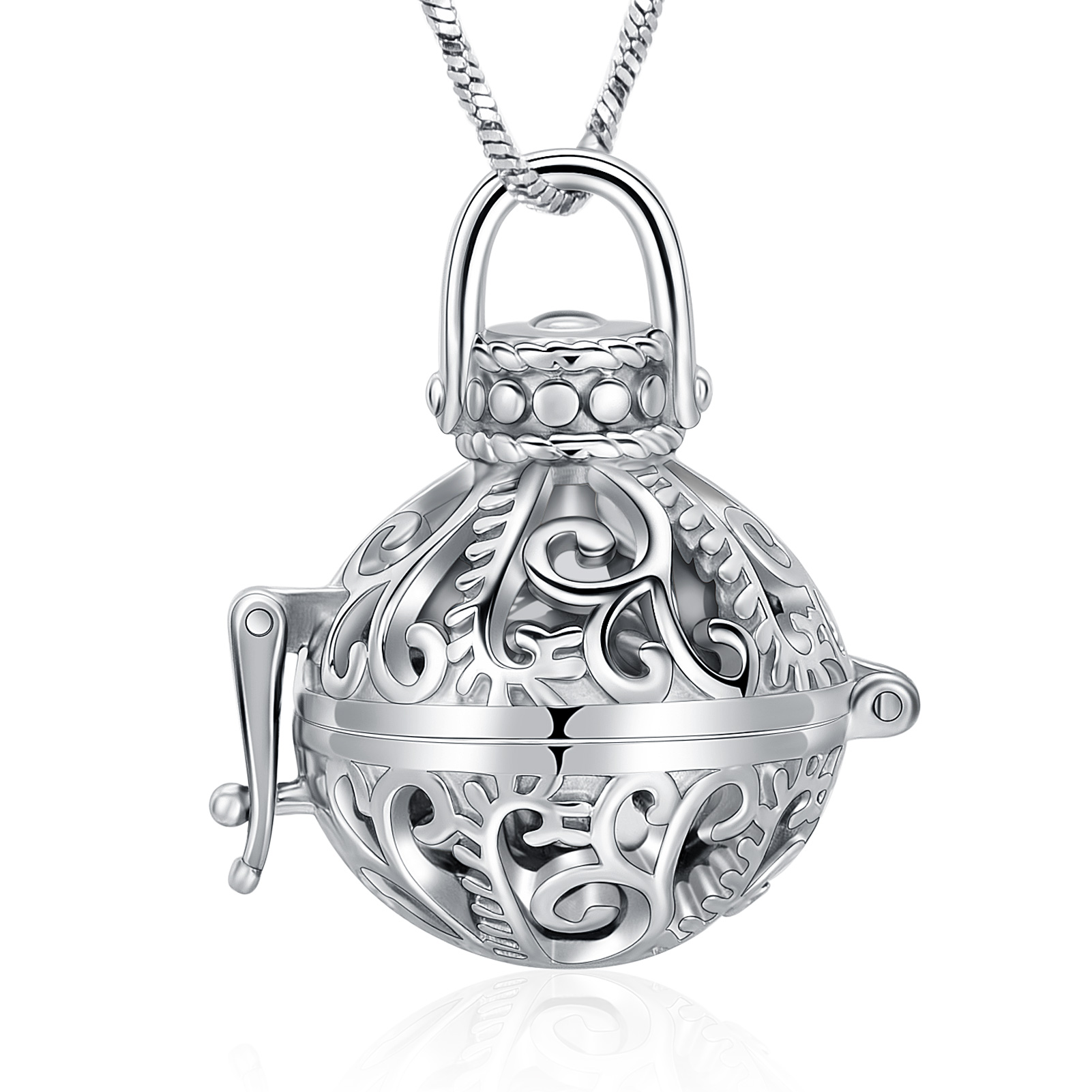 Stainless Steel Lantern Urn Pendant Necklace for Cremation Ashe Memorial Jewelry