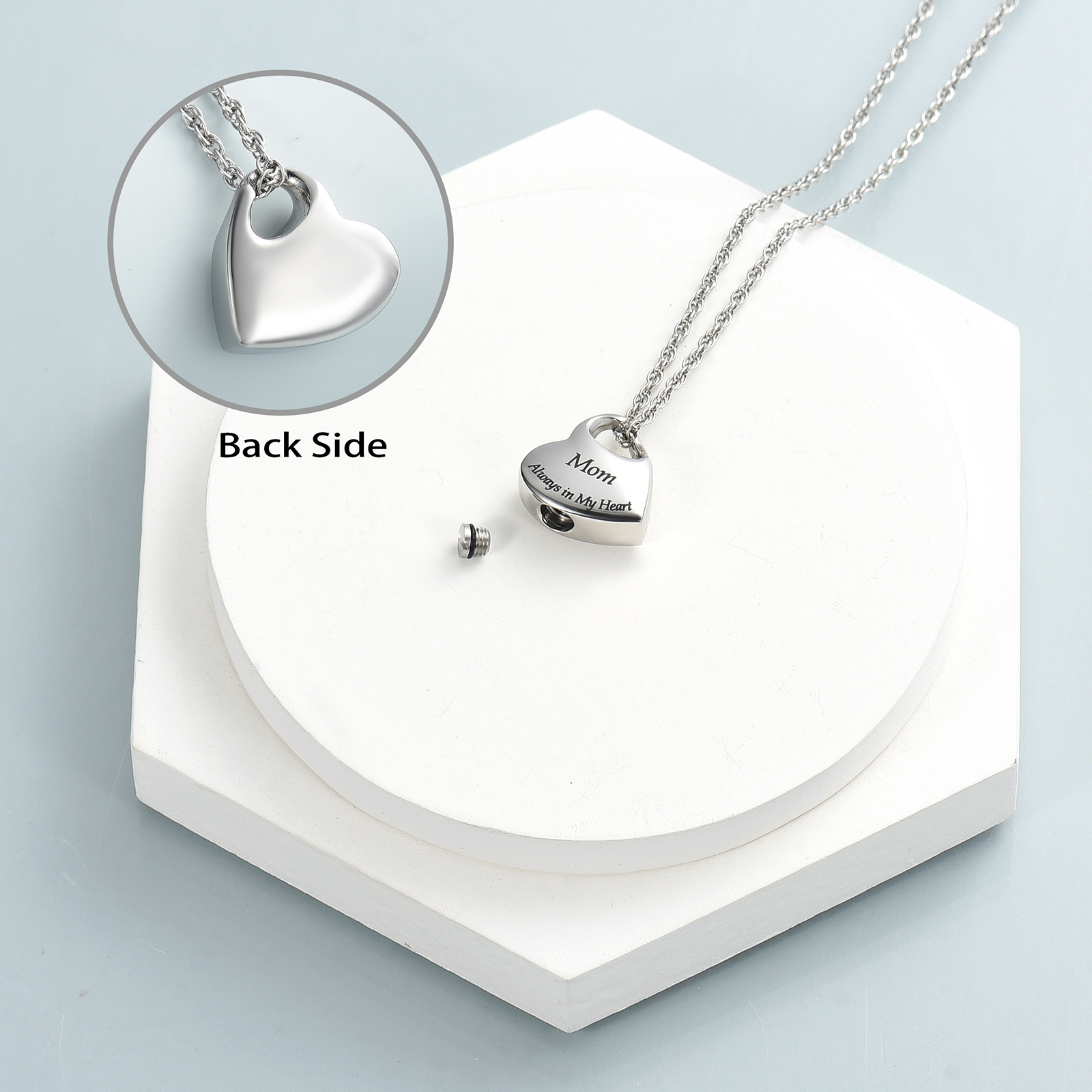 Heart Urn Necklace for Ashes Cremation Jewelry for Dad Mom Brother Ash Necklace - Picture 16 of 23