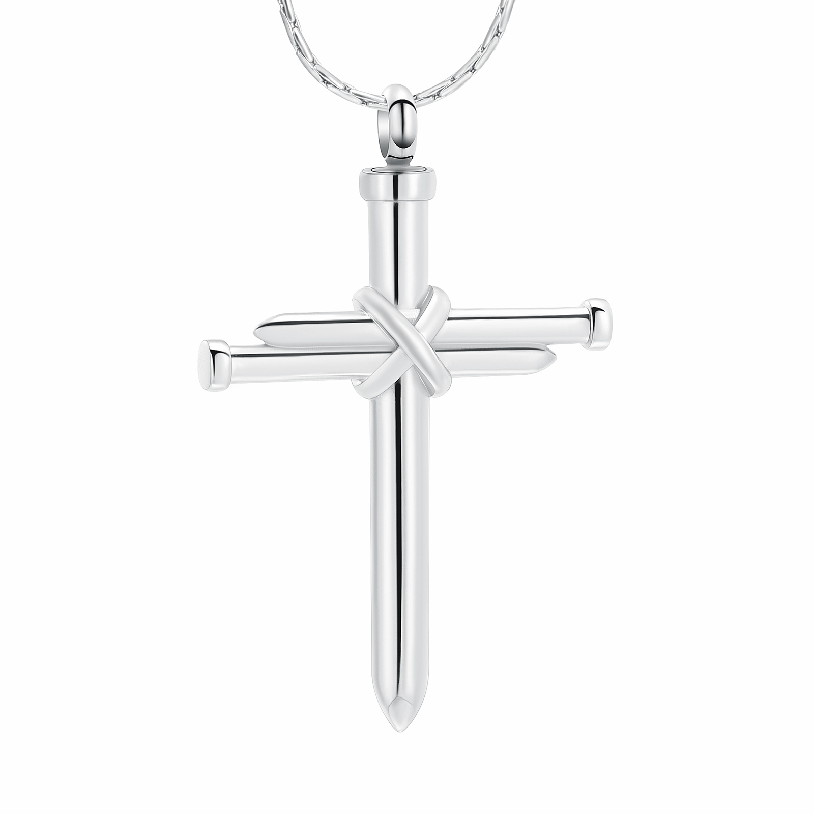 Fashion Nails Cross Urn Necklaces Memory Cremation Jewelry for Ashes Holder Gift
