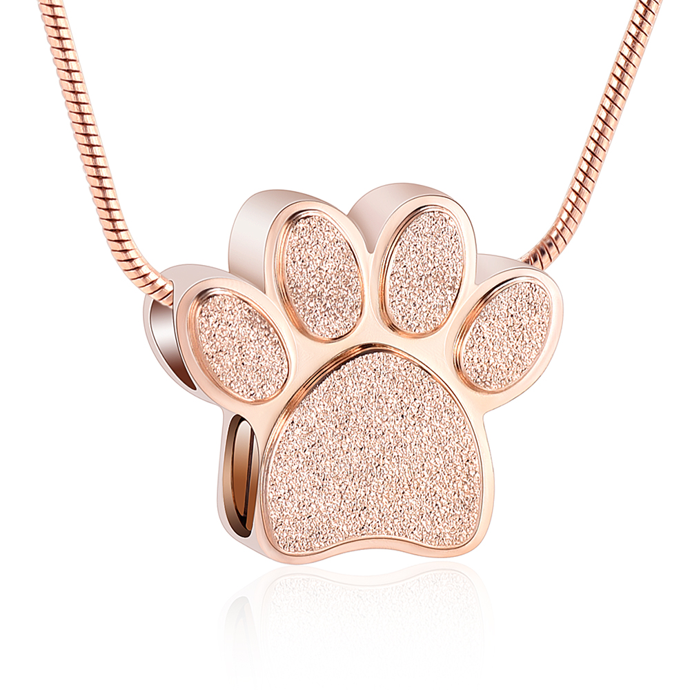 Dog Cat Paw Print Urn Pendants Necklace for Cremation Ashes Pet Memorial Jewelry - Picture 15 of 19