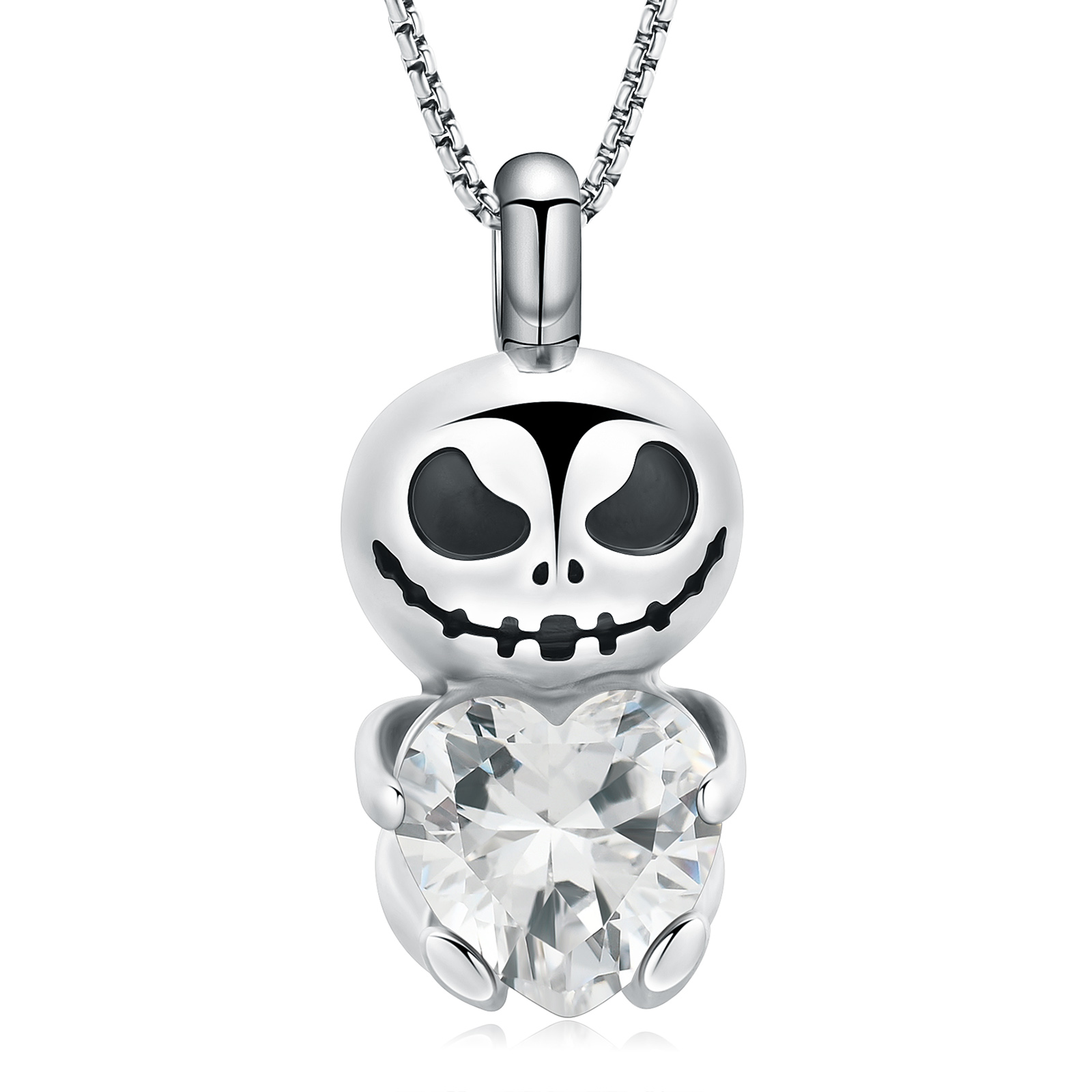 Retro Skull Urn Necklace for Ashes Gothic Punk Cremation Jewelry Memorial Gifts