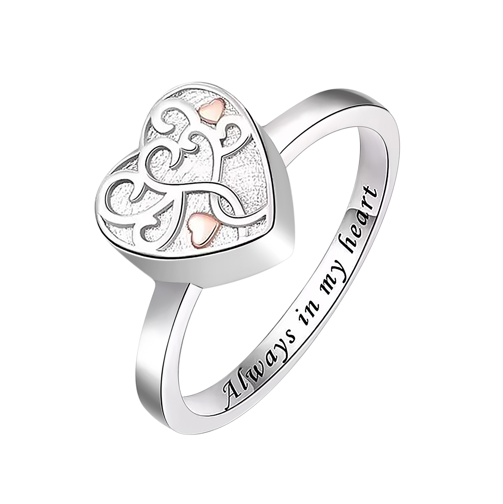Heart Cremation Urn for Ahes Keepsake Nail Rings Memorial Jewelry for Men Women - Picture 7 of 7