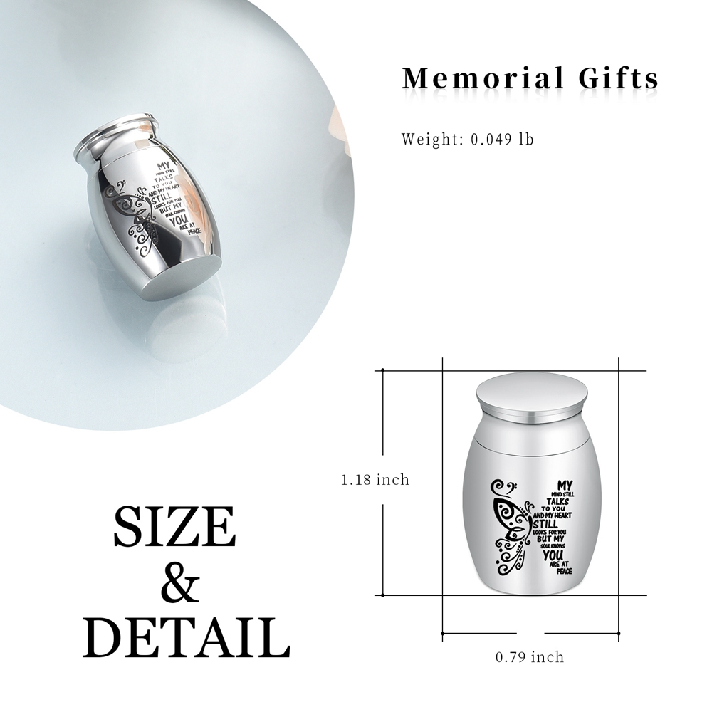1.57 Inches Small Keepsake Urn for Human Ashes Butterfly Mini Urn Ashes Holder - Picture 13 of 36