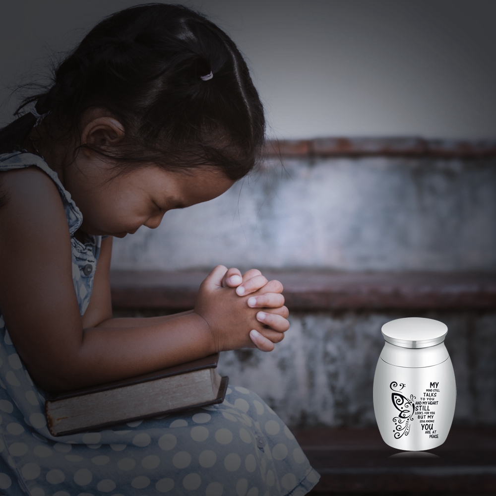 1.57 Inches Small Keepsake Urn for Human Ashes Butterfly Mini Urn Ashes Holder - Picture 20 of 36