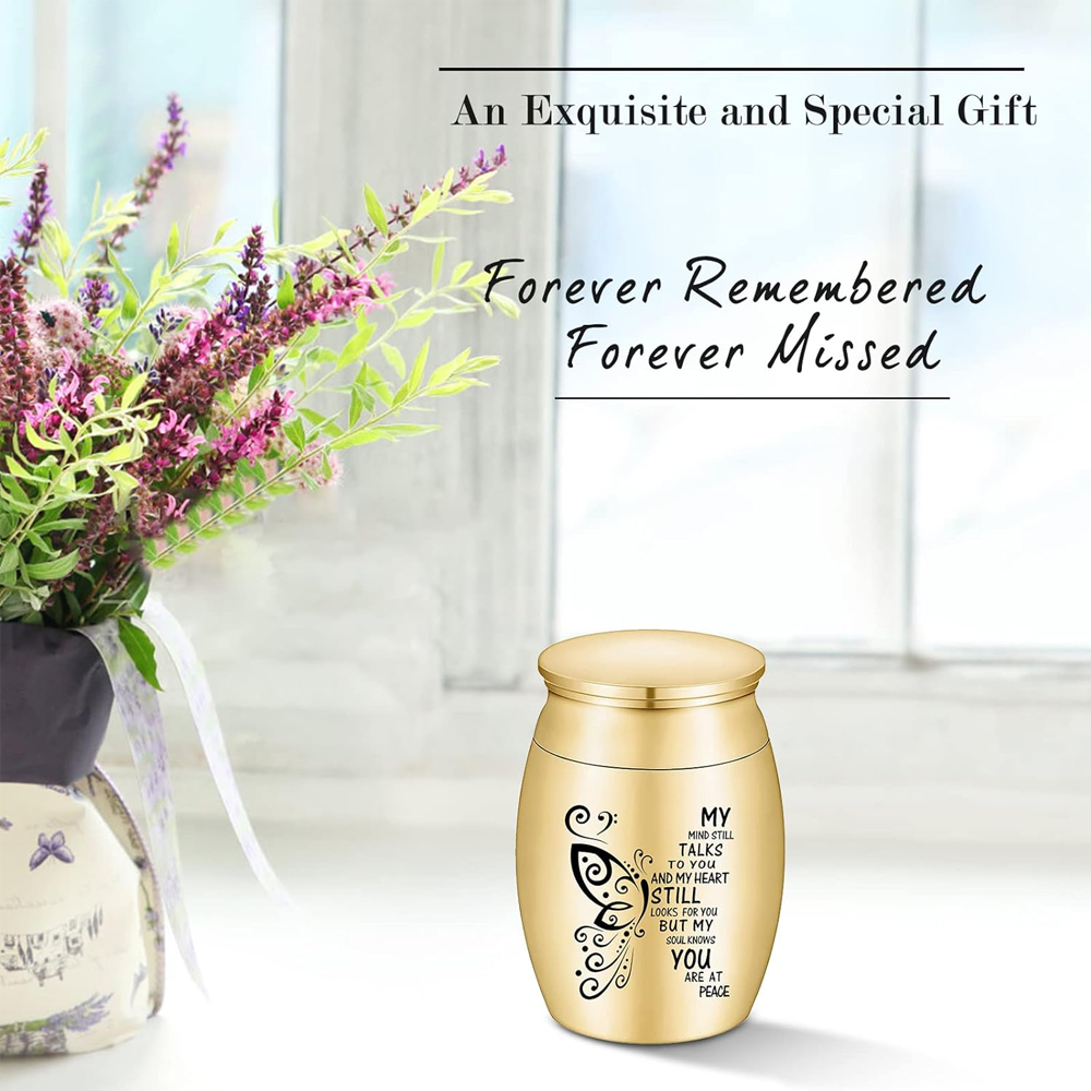 1.57 Inches Small Keepsake Urn for Human Ashes Butterfly Mini Urn Ashes Holder - Picture 27 of 36