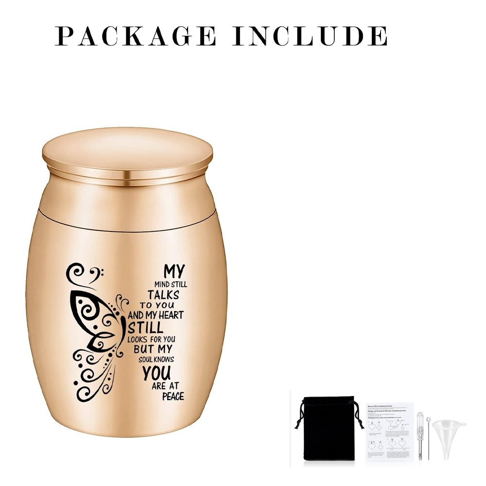 1.57 Inches Small Keepsake Urn for Human Ashes Butterfly Mini Urn Ashes Holder - Picture 36 of 36