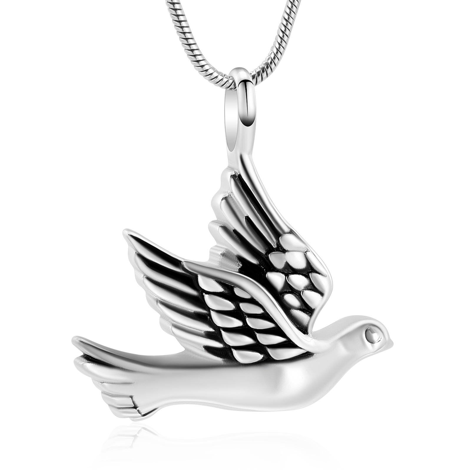 Peace Dove Urn Necklace for Ashes Stainless Steel Urn Cremation Pendant Necklace