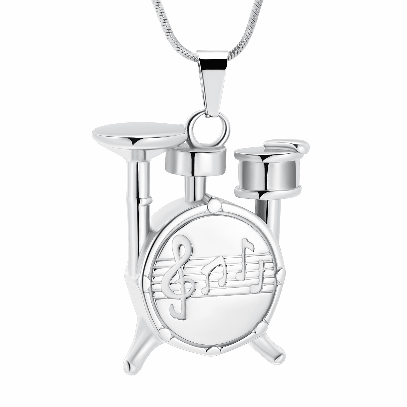 Drum Set Microphone Drumsticks Music Urn Necklace Cremation Jewelry for Ashes