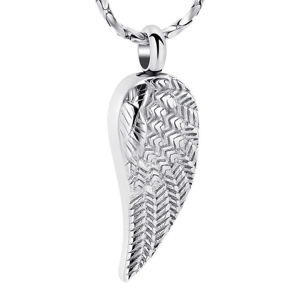 Angel Wing Urn Pendant Memory Necklace for Ashes Keepsake Memorial Jewelry Gift