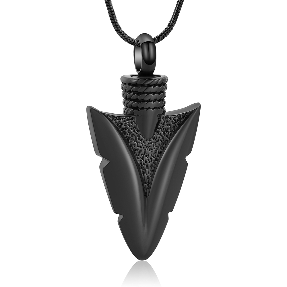 Urn Necklace for Men Arrowhead Cremation Jewelry for Ashes Memorial Ashes Locket