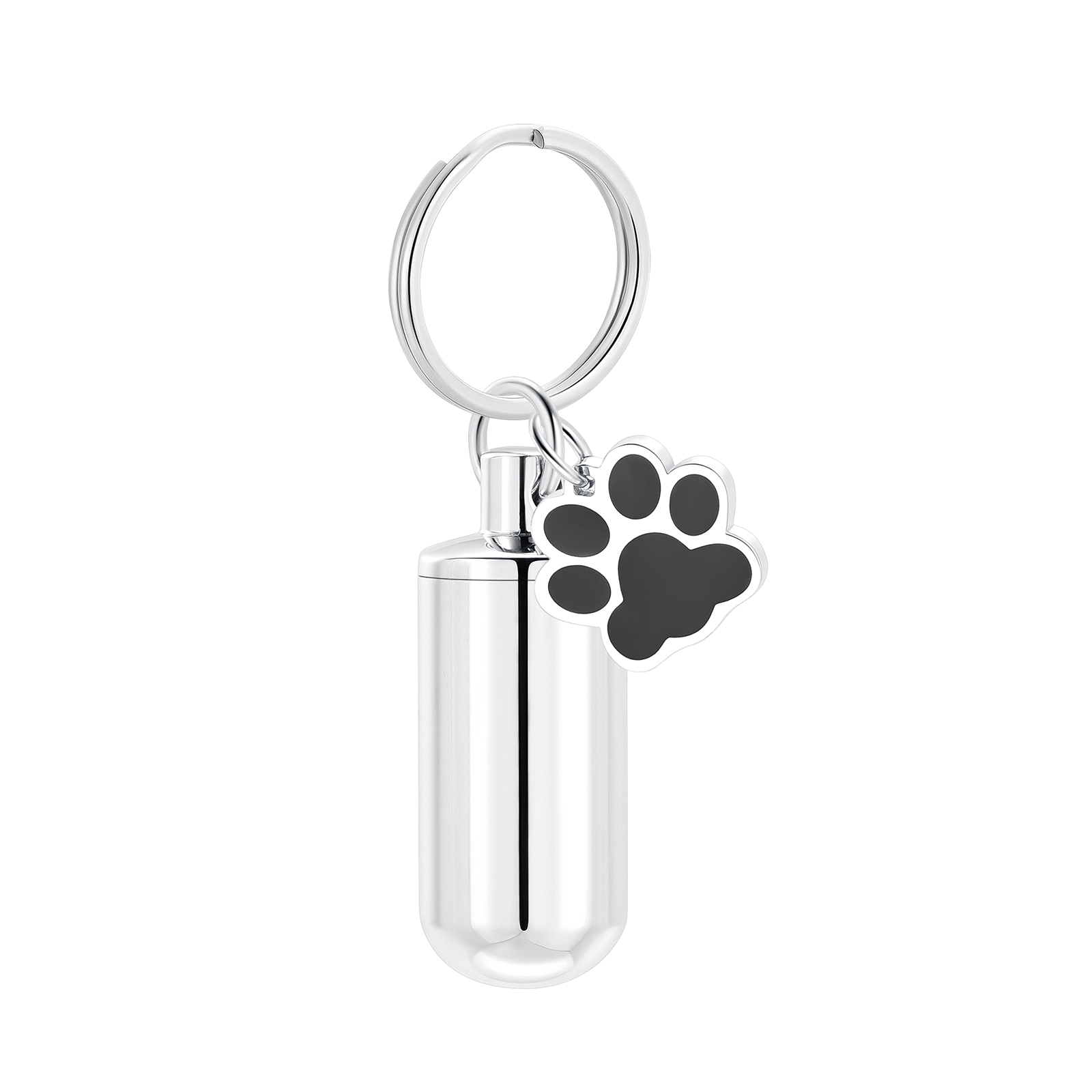 Paw Hollow Locket Urn Pet Memorial Keychain for Ashes Hair Keepsake Keyring Gift