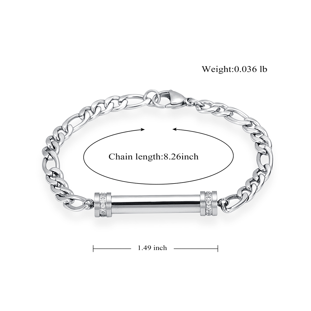 Cylinder Cremation Urn Bracelet for Ashes Premium Grade Memorial Keepsake Bangle - Picture 13 of 37