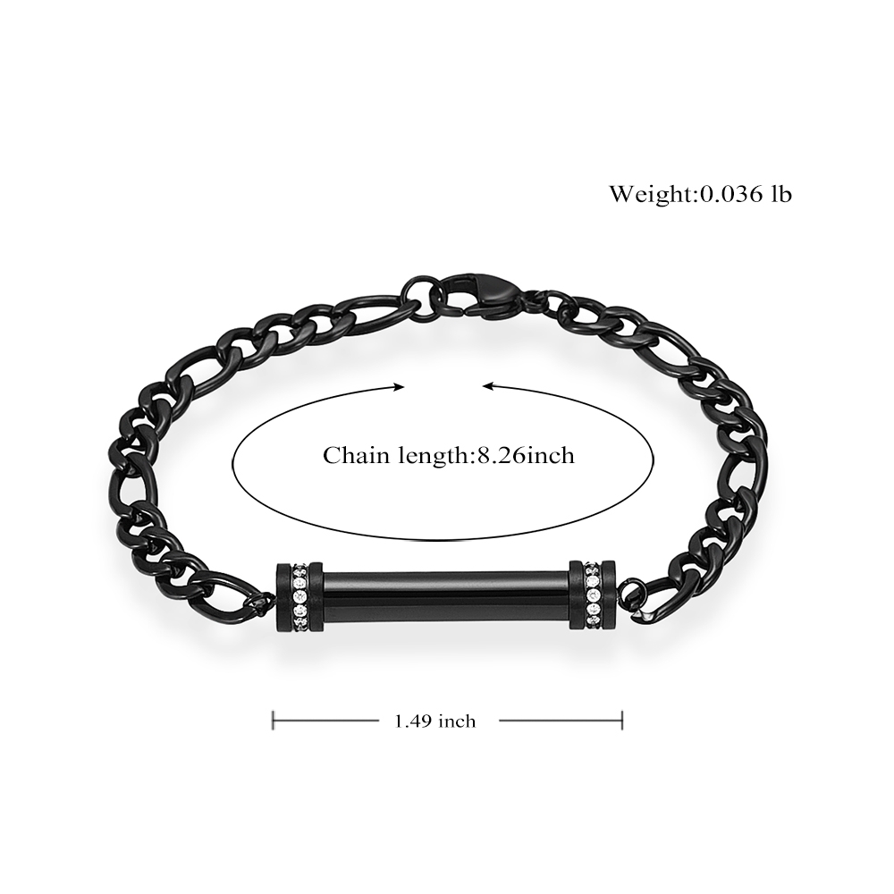 Cylinder Cremation Urn Bracelet for Ashes Premium Grade Memorial Keepsake Bangle - Picture 20 of 37
