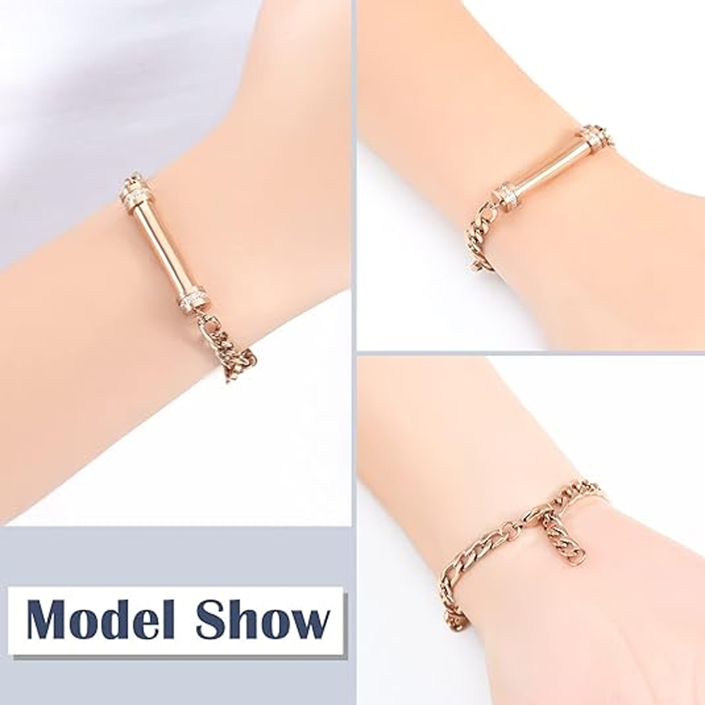 Cylinder Cremation Urn Bracelet for Ashes Premium Grade Memorial Keepsake Bangle - Picture 31 of 37