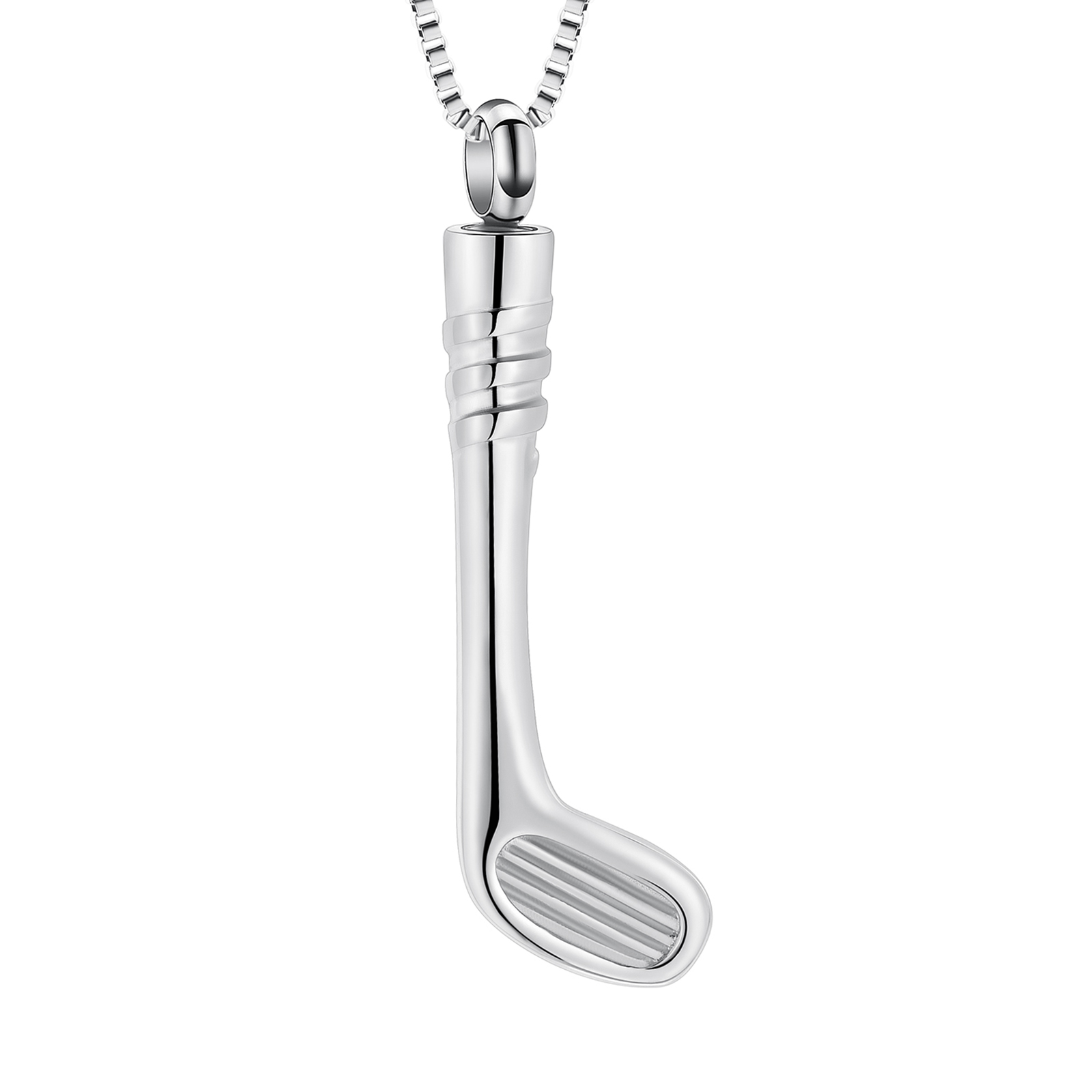 Stainless Steel Golf Club Pendant Urn Necklace for Cremation Ashes of Loved One