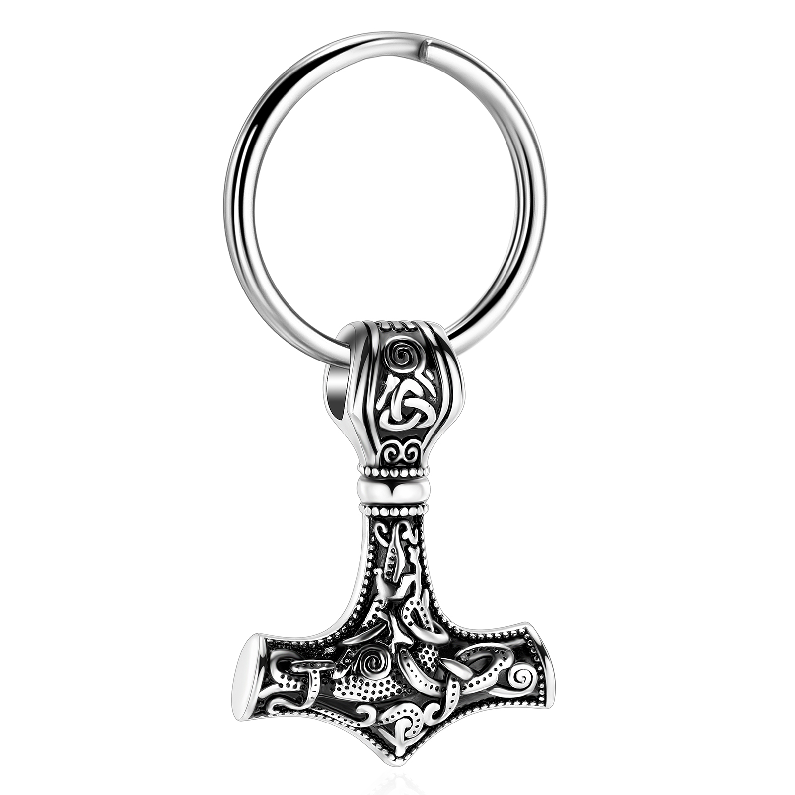 Stainless Steel Viking Hammer Thor Hammer Ash Urn Keychain Memorial Jewelry Gift